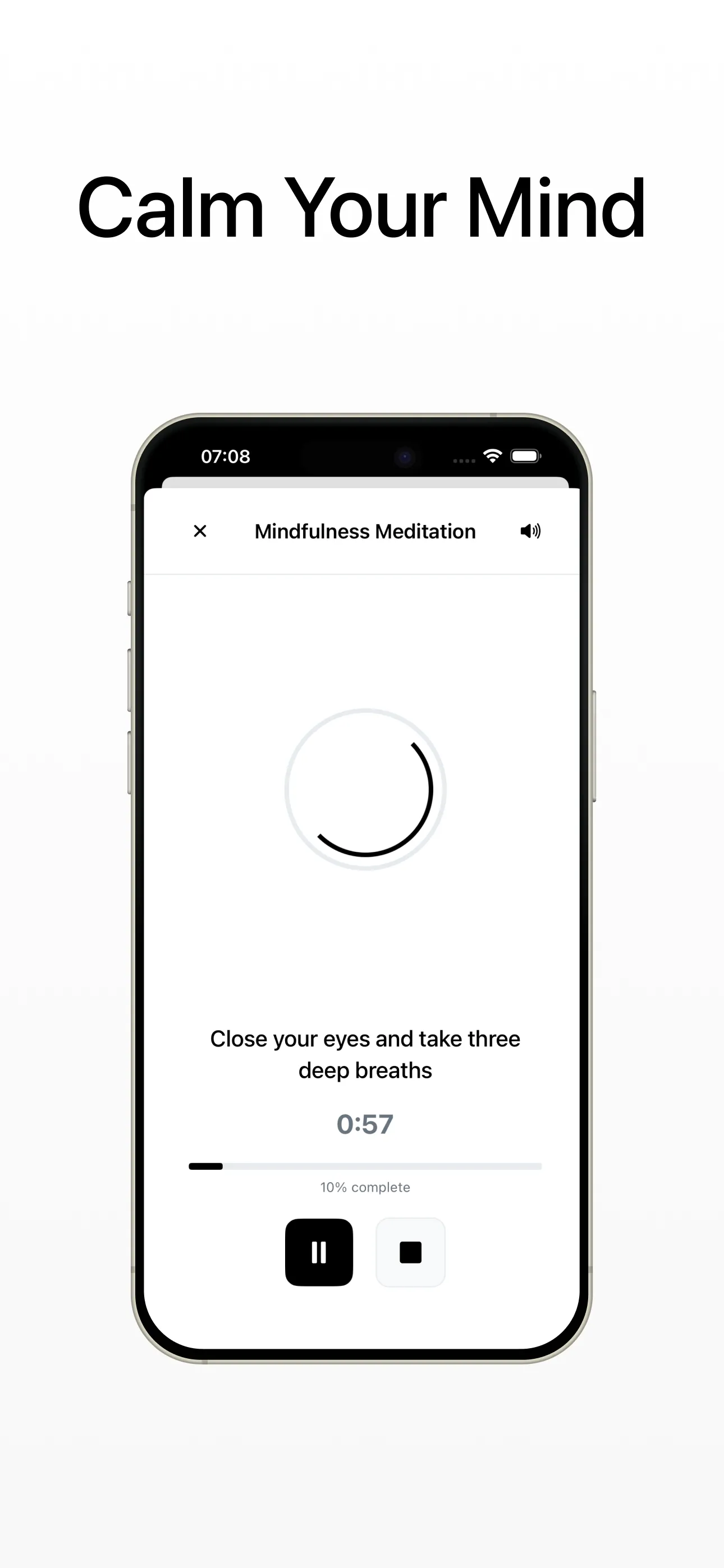 Yogu Mind practice screen